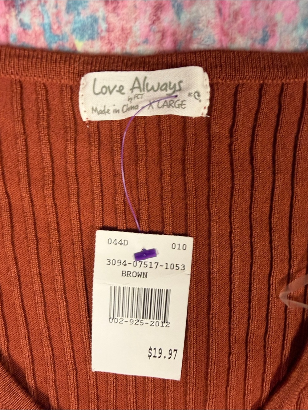 Love Tree Rust Ribbed Long-Sleeve Belted Dress - Picture 2 of 7